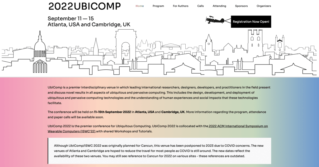 「ACM UbiComp 2022」で2件発表！